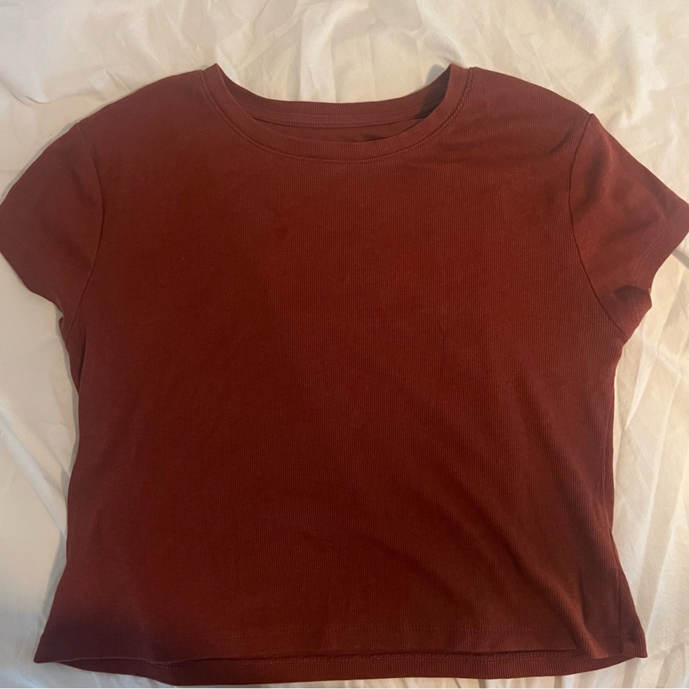 a new day Rich Burgundy Short Sleeve Tee large kids/ small women’s, target